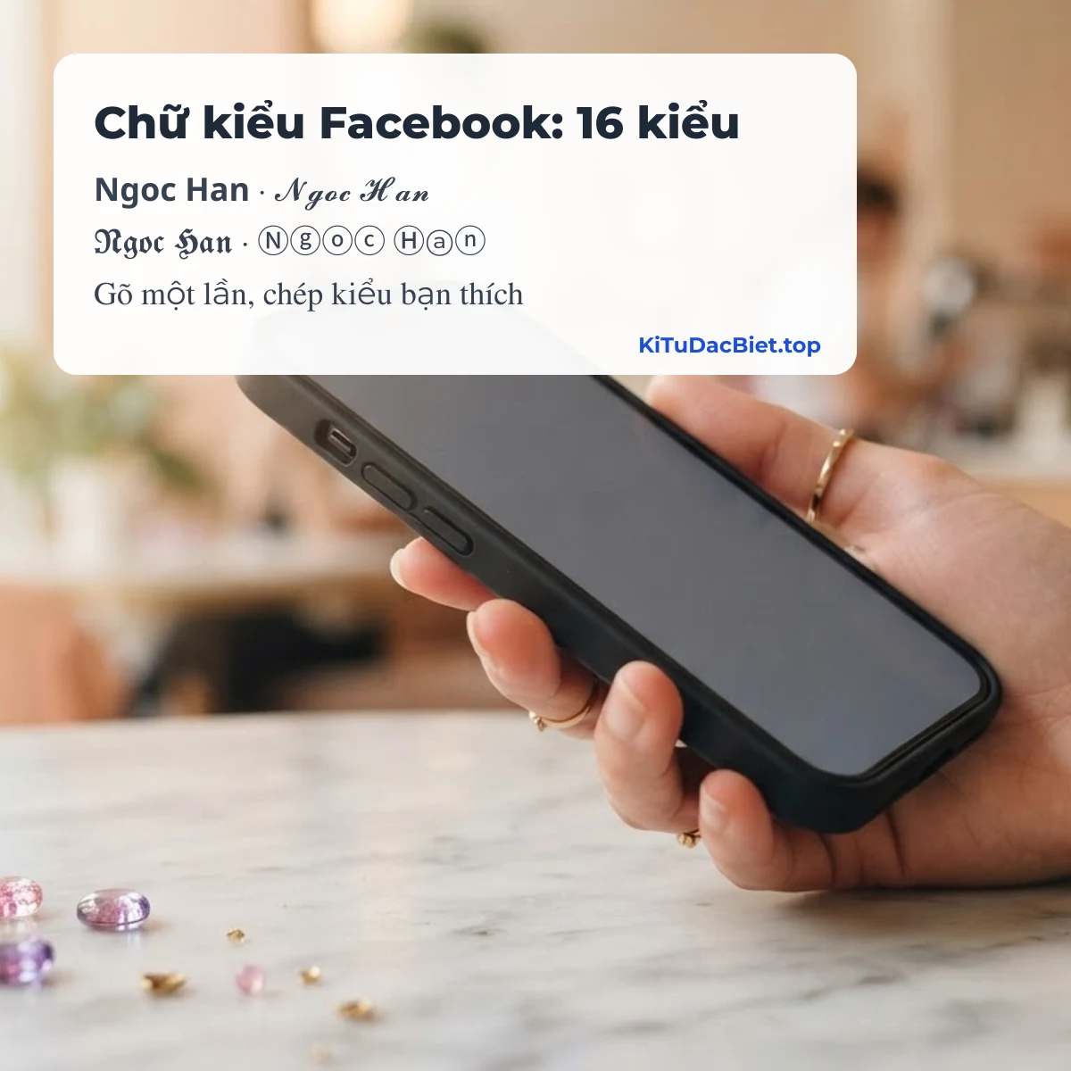 Chữ kiểu Facebook: chữ đậm, thư pháp, gothic, chữ tròn