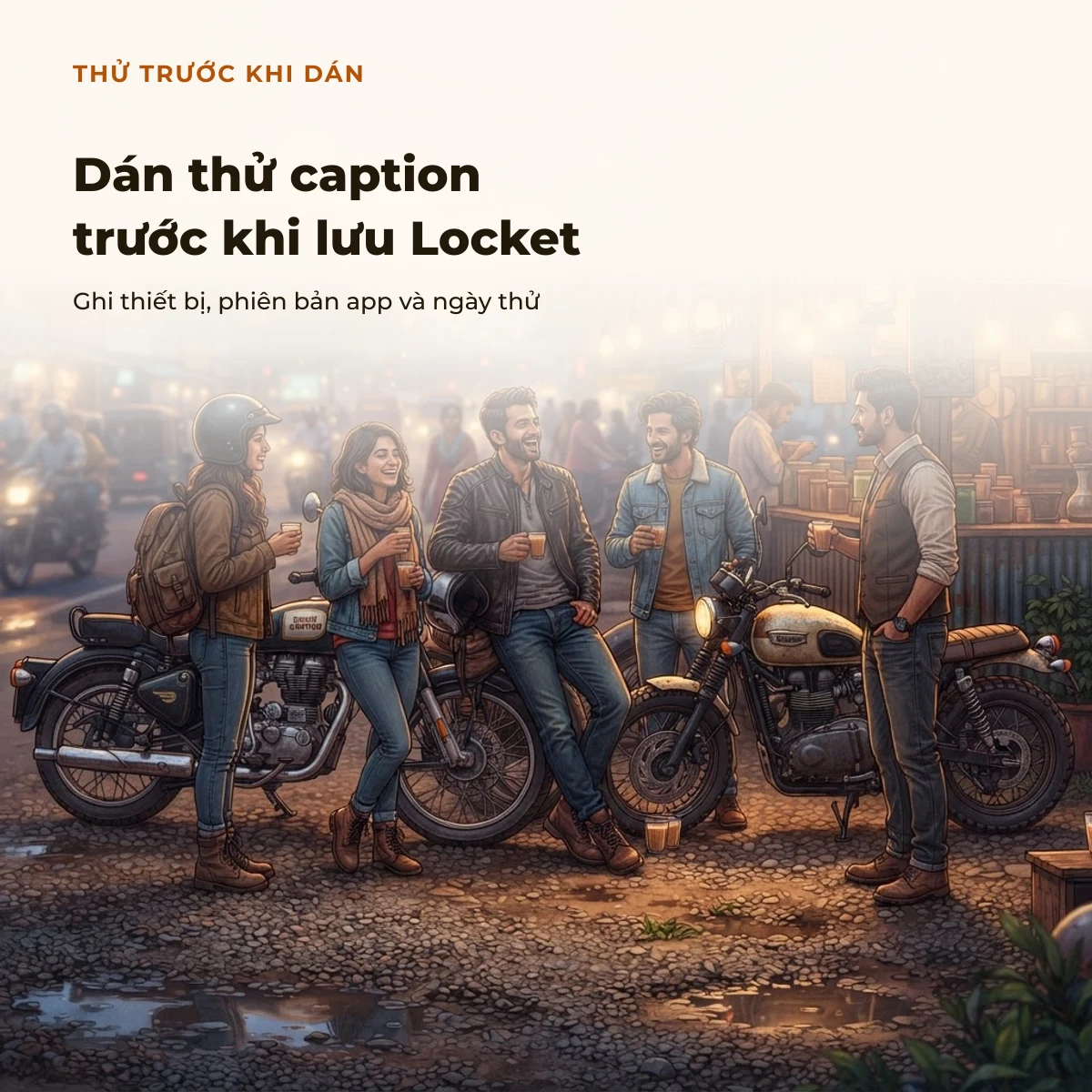 Dán thử caption Locket trước khi lưu